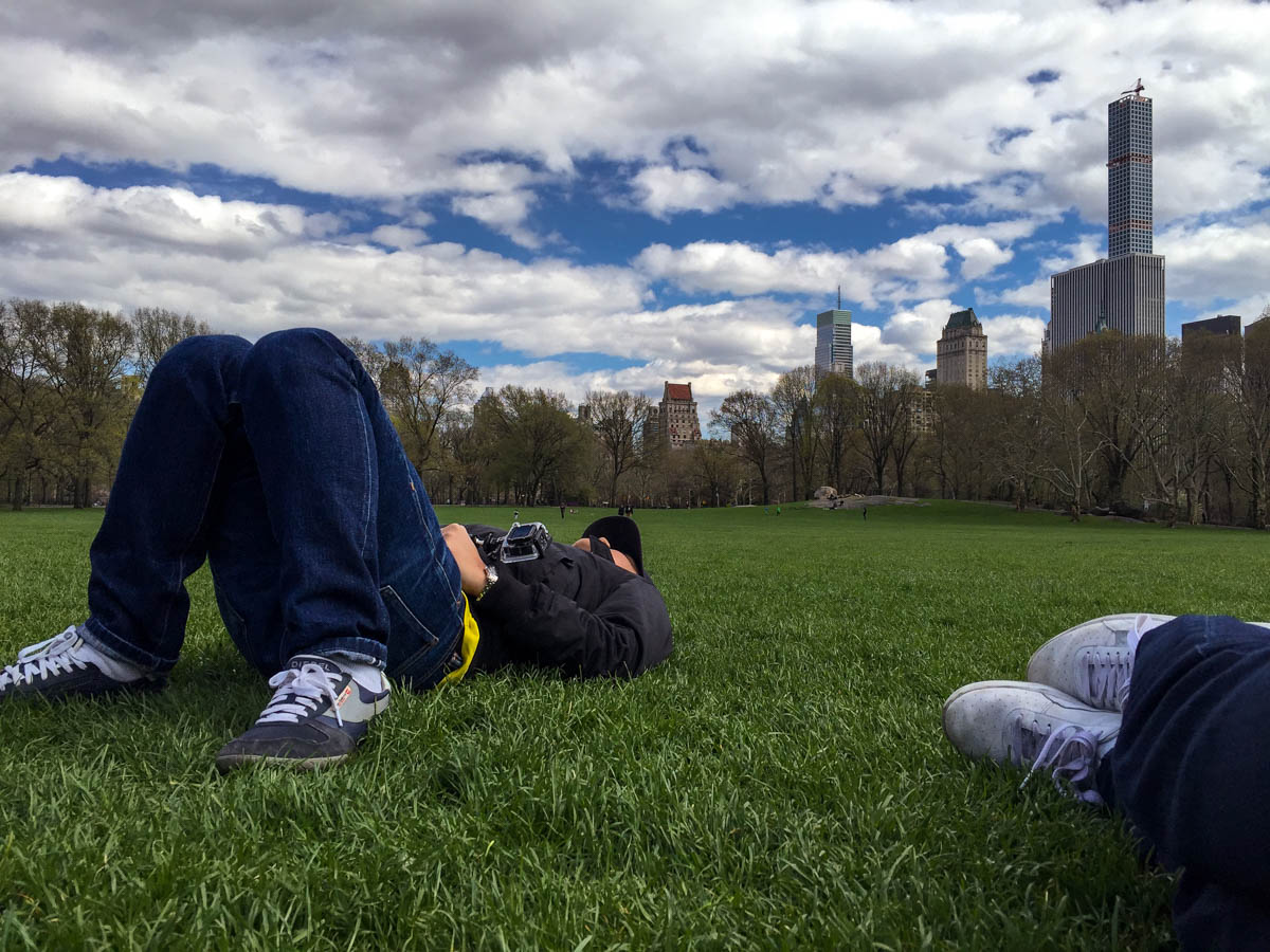 Taking a nap in Central Park
